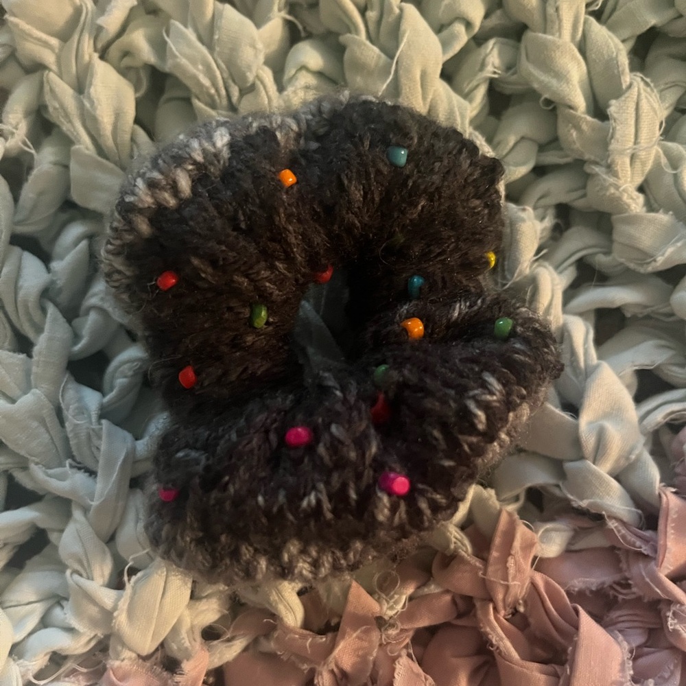 Colorful Knit Hair Scrunchie